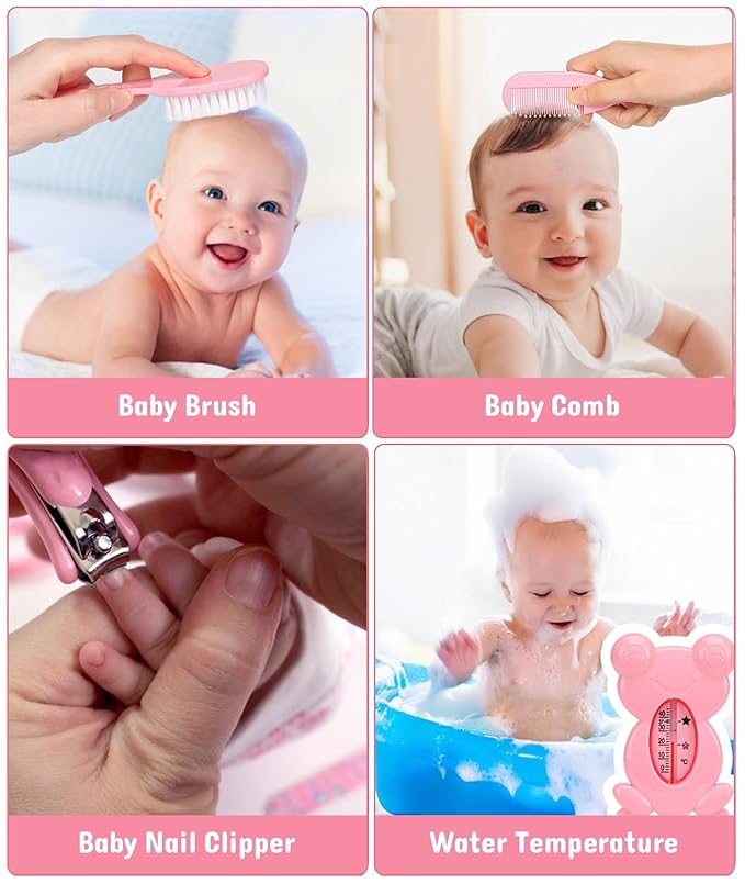 Baby Healthcare and Grooming Kit, Electric Safety Nail Trimmer Baby Nursery Kit, Newborn Care Kits with Hair Brush Comb for Newborn Infant Toddlers Baby Boys Girls Kids, Baby Shower Gifts