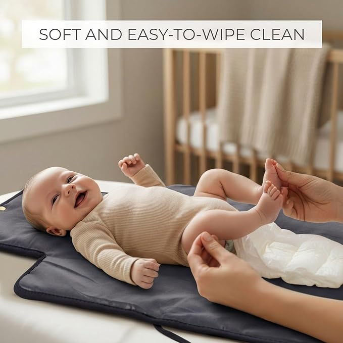 Portable Diaper Changing Pad - Soft and Easy to Clean Diaper Changing Mat for Babies - The Perfect Lightweight and Foldable Pad for Traveling