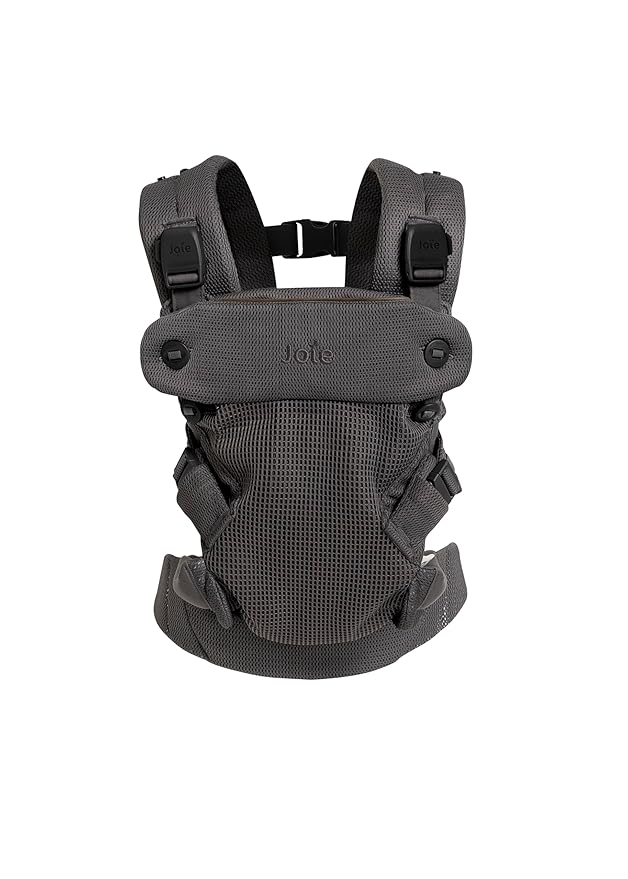 Joie Savvy Air 4-in-1 Mesh Baby Carrier – Breathable, Ergonomic Baby Carrier with 4 Carry Positions, Cooling Mesh Fabric, Padded Straps, and Lumbar Support (Cinder)