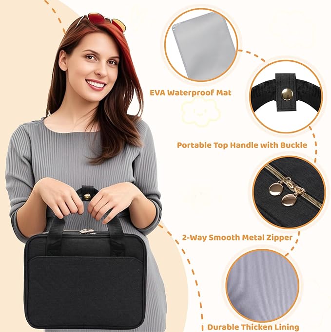 Wearable Breast Pump Travel Bag - Breastmilk Cooler Bag, Portable Pumping Carrying Case Compatible with Momcozy, Elvie, Willow, Medela Wearable Pumps - Includes Waterproof Mat