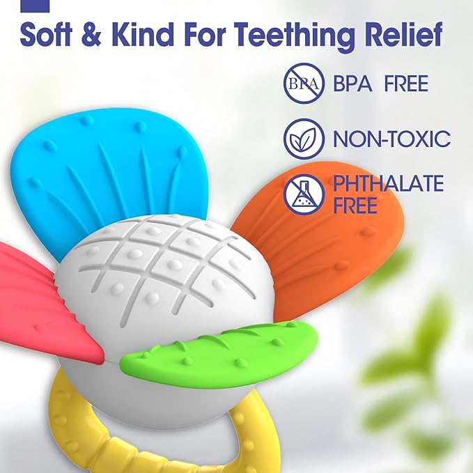 AZEN 16 Pack Baby Rattles Teething Toys 3-6 Months, Baby Toys 0-6 Months, Newborn Infant Toys 6-12 Months, Essentials Must Haves Wrist Socks Toddler Stocking Stuffers Christmas Gifts