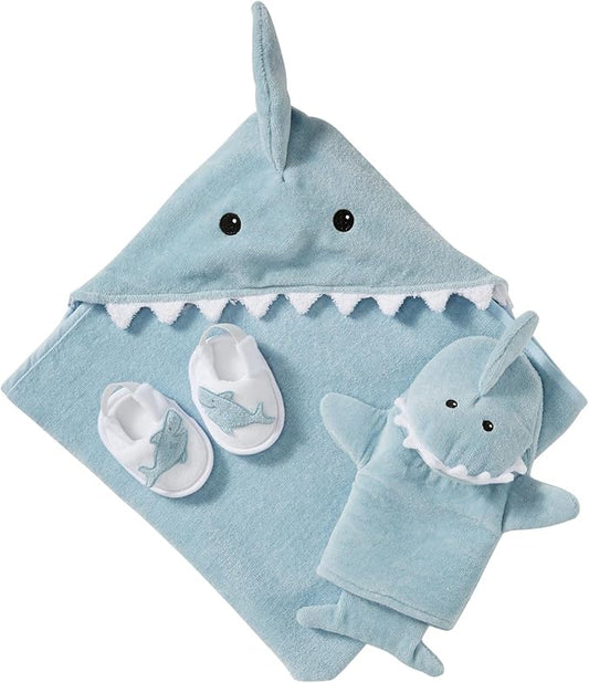 Baby Aspen Baby Shark Hooded Towel/Newborn Spa Bath Robe, Baby Beach Towel | Baby Bath Towel