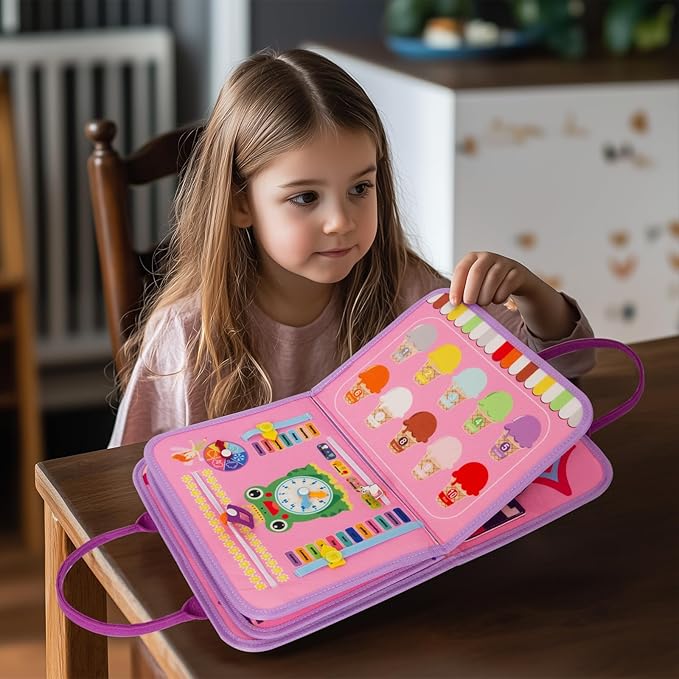 Busy Board Montessori Toys for Boy Girl Birthday Gifts, Busy Book Learning Sensory Easter Toys for Toddlers, Toddler Travel Autism Educational Activities Fine Motor Skills