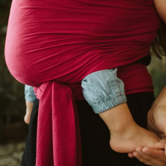 Boba Baby Wrap Carrier - Original Baby Carrier Wrap Sling for Newborns - Baby Wearing Essentials - Newborn Wrap Swaddle Holder, Newborn to Toddler Infant Sling (Sangria)