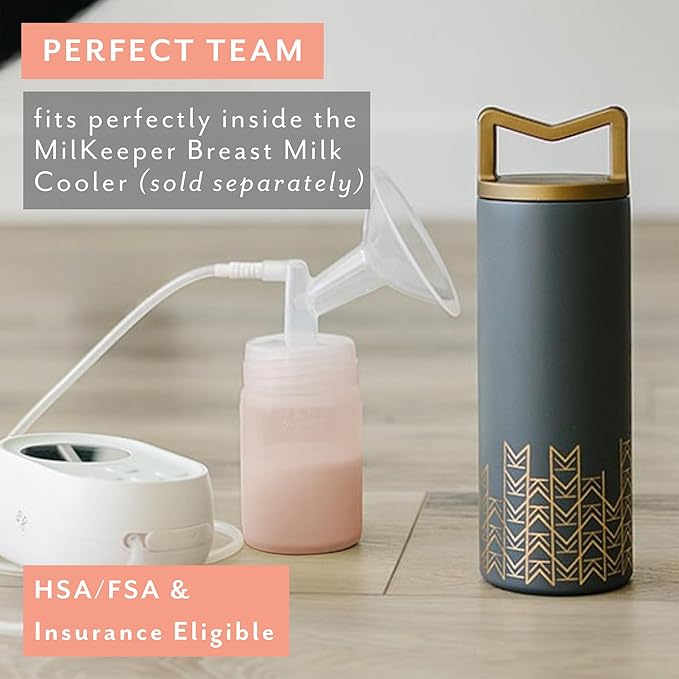 Mila's Keeper Silicone Breast Milk Storage Bottles, for Pumping, Storing and Feeding, Fits Leading Pumps and Nipples, 6 oz Silicone Milk Storage Containers, Wide Pink Sands, Set of 3