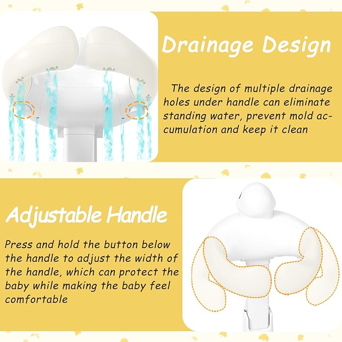 Gakfawd Baby Shower Stand with Anti-slip Base, Adjustable Child Stand for Shower Infant Bath Support Stand Bath Stand for Toddlers 6-36 Months