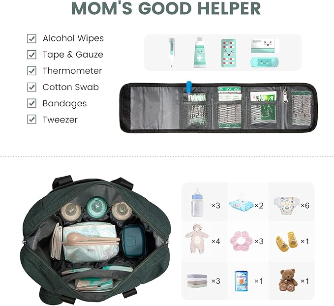 LOVEVOOK Diaper Bag Tote, Large Baby Diaper Bag Waterproof Travel Diaper Tote with Changing Pad