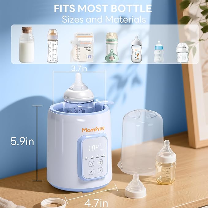 Baby Bottle Warmer, 8-in-1 Fast Bottle Warmer for Breastmilk and Formula,Feeding Baby Essentials at Home Use, Milk Warmer for New Born Baby Bottles(Blue)