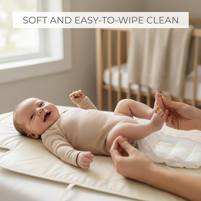 Portable Diaper Changing Pad - Soft and Easy to Clean Diaper Changing Mat for Babies - The Perfect Lightweight and Foldable Pad for Traveling