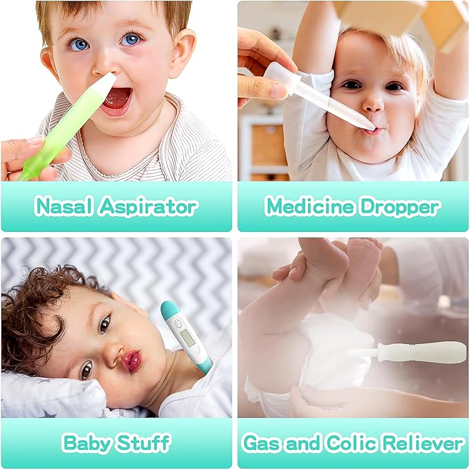 23 in 1 Baby Healthcare and Grooming Kit, Infant Safety Care Set Baby Nursery Kit with Gas Colic Passer Nasal Aspirator Nail Clipper Hair Brush Comb for Newborn Girls Boys (Green))