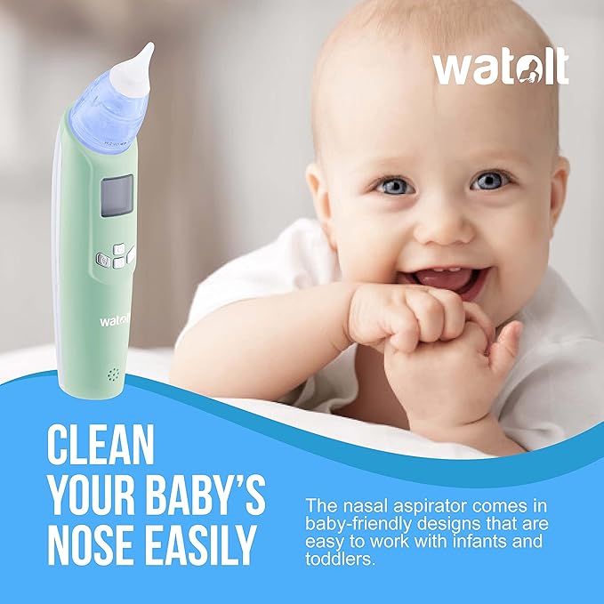 Baby Nasal Aspirator - Electric Nose Suction for Baby - Automatic Booger Sucker for Infants - Battery Powered Snot Mucus Remover for Kids Toddlers