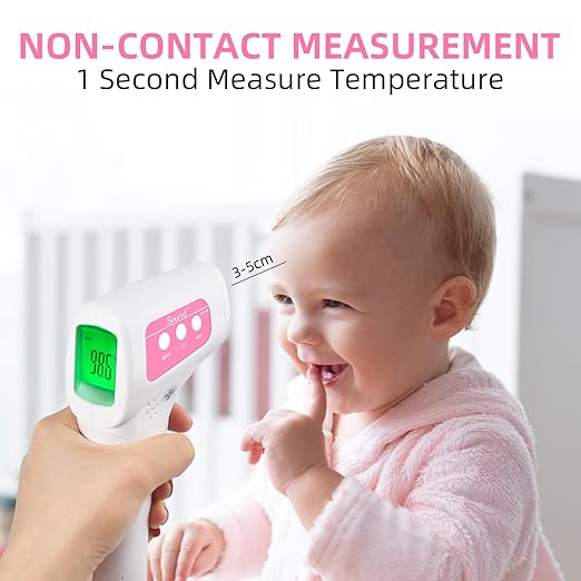 Snomd Non-Contact Infrared Forehead Thermometer for Adults, Kids & Baby, 3-in-1 No-Touch Digital Fever Temperature Gun, Accurate & Fast Reading