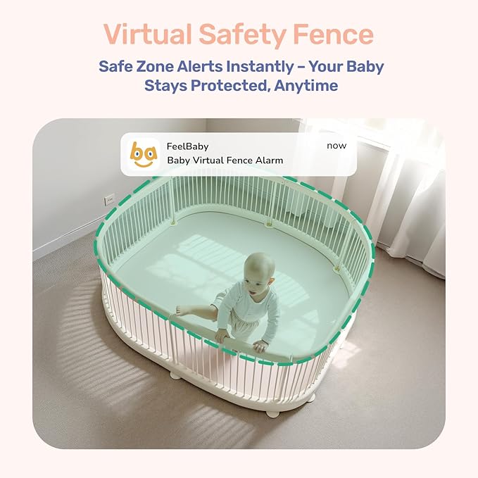 1080P WiFi Baby Monitor with 2 Camera and Audio, Pan-Tilt-Zoom Video Camera, 4'' IPS Screen, HD Night Vision, Motion & Cry Detection, 360° View, Temperature Sensor, Feeding Reminder, Lullabies