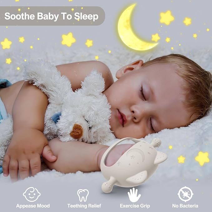 3 Pack Silicone Baby Teether Toys for 0-6 Months - Never Drop Chew Toys for Teething Relief, Pacifiers - Ideal Baby Shower Gifts