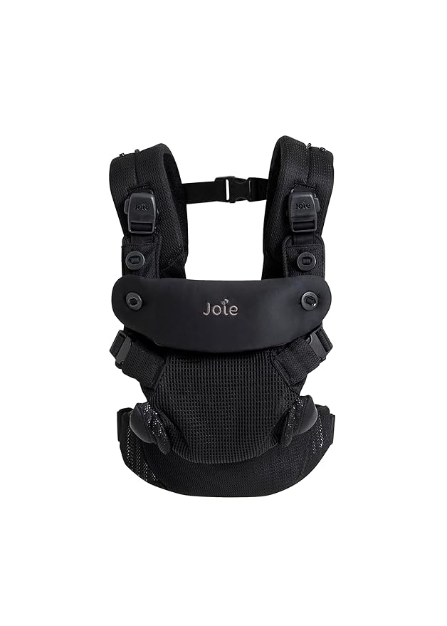 Joie Savvy Air 4-in-1 Mesh Baby Carrier – Breathable, Ergonomic Baby Carrier with 4 Carry Positions, Cooling Mesh Fabric, Padded Straps, and Lumbar Support (Coal)