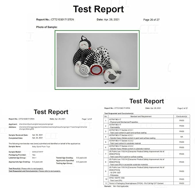 XIXILAND Baby Spiral Plush Toys, Black and White Baby Car Seat Toys, High Contrast Infant Newborn Toy 0-6 Months for Stroller Crib Mobile, Sensory Toy Best Gift for 0 3 6 9 12 Months Boys Girls