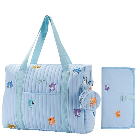 3pc Diaper Bag Tote Set, Hospital Bag for Labor & Delivery, Maternity Travel Bag with Changing Pad & Pacifier Case