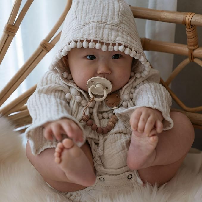 FRIGG SilkySoft Silicone Baby Pacifier 6-Pack Cinnamon Charm | Made in Denmark | BPA-Free (6-18 Months)