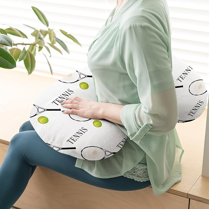 Rucekia Baby Nursing Pillow Cover - Personalized Name Tennis Theme Breastfeeding U-Shaped for Bottle Feeding, Ultra Soft Comfortable Breastfeeding Pillow Cover for Infant Baby Boys and Girls