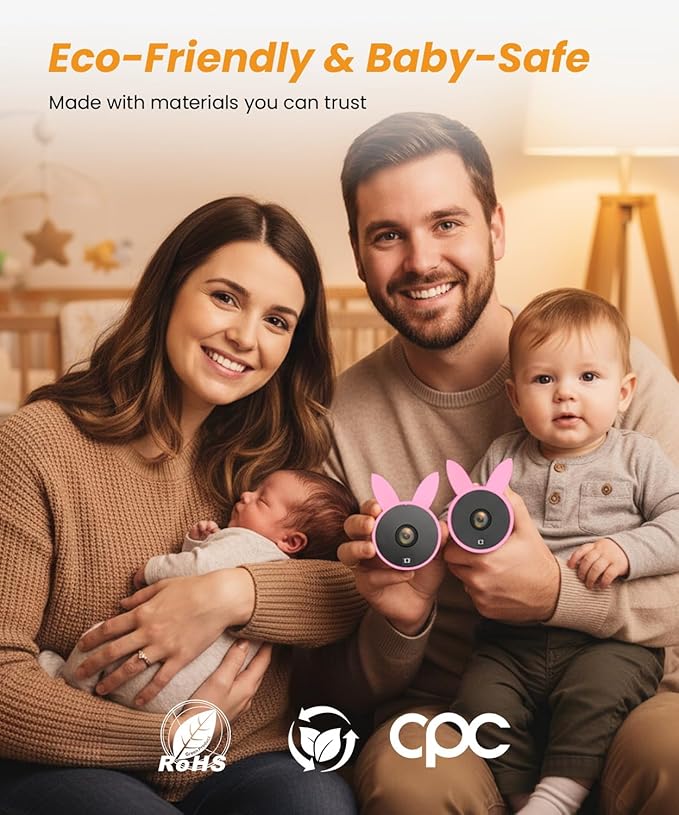 Babyvue BV2 USB Baby Car Camera: 4.5" 1080P Car Seat Camera with IR Night Vision & Shockproof Clip, Real-Time Infant Monitoring, Baby Must Have Gift for New Moms & Newborn Essentials