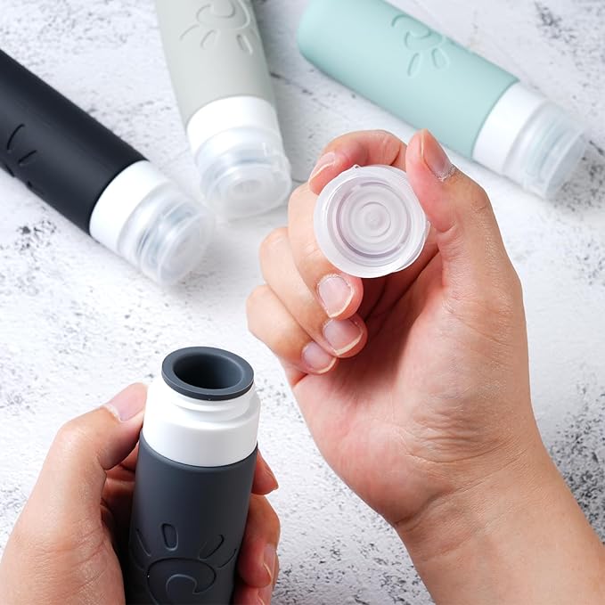 Zafit Travel Bottles for Toiletries, TSA Approved Travel Containers 3oz Leak Proof Travel Tubs Refillable Liquid Travel Accessories for Shampoo Conditioner Lotion Body Wash(Multicolored A)