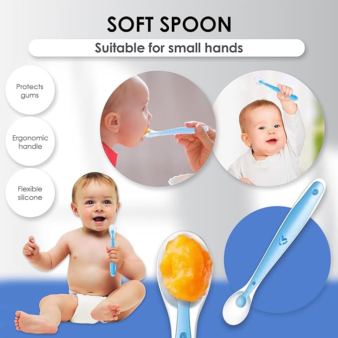 Bluet B Baby Feeding Set – 4 PCS Silicone Tableware with Suction Plate, Bowl, Cup & Spoon - Extra-Thick Premium Silicone, BPA-Free, Food Grade, Microwave & Dishwasher Safe