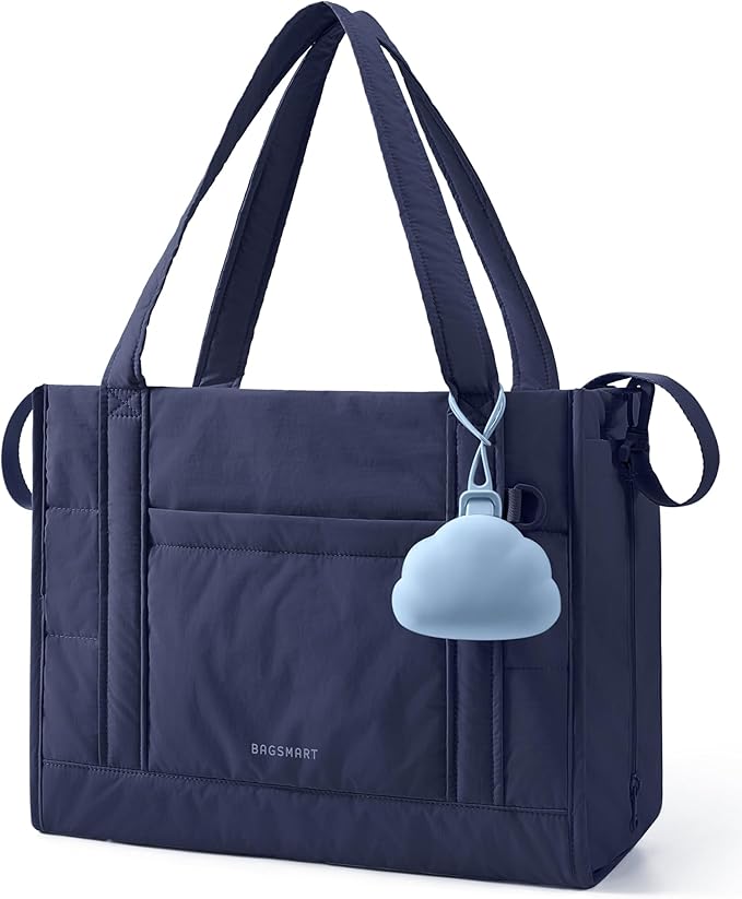 BAGSMART Diaper Bag Tote Puffer, Hospital Bag for Labor Delivery with Pacifier Case, Lightweight Baby Bag for Travel, Work | Multifunctional, Insulated Pockets, Water Resistance