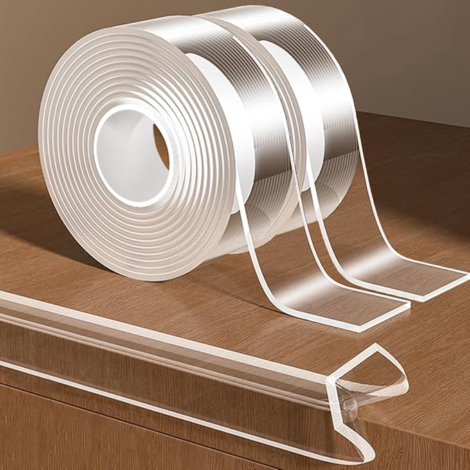 2Pack Baby Proofing Edge Protector for Baby,Clear Edge Protector Strip Sharp Edge Wrap Cover Tape,Corner Bumpers for Furniture,Crib Rail Covers for Teething,Total 19.68 Ft (Width 1.18 in)