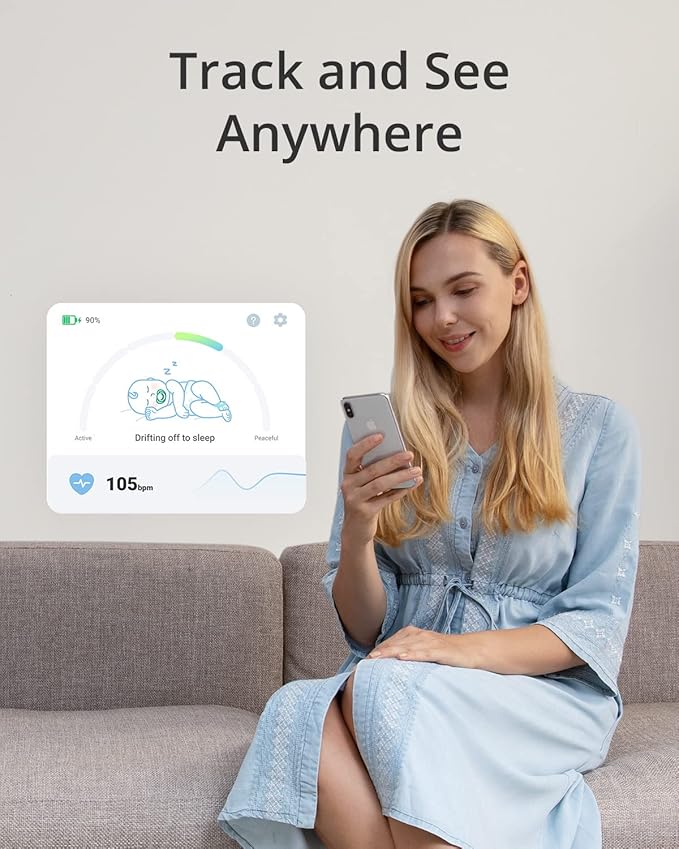 eufy Security Baby Monitor Baby Smart Sock with 2.4 GHz Wi-Fi, Track Sleep Patterns, Naps, Heart Rate, No Monthly Fee