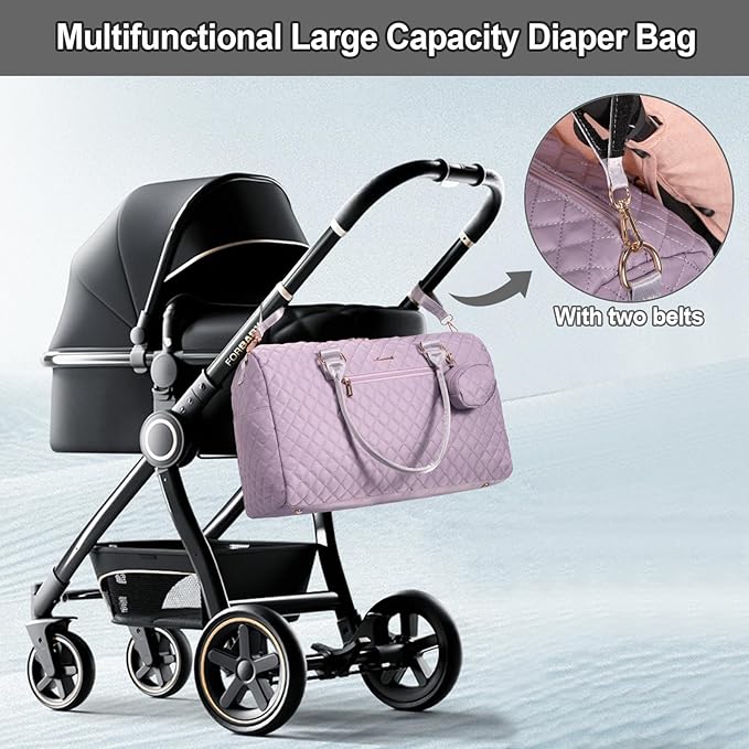 LOVEVOOK Diaper Bag Tote with Pacifier Case and Changing Pad, Large Capacity Mommy Bag for Hospital and Weekender Travel, Functional Baby Bag Newborn Baby Essential