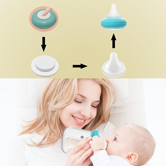 Glass Breast Milk Storage Bottles-Wide Neck Breastmilk Storage with Lids, Breast Milk Storage Containers for Fridge,BPA-Free (Blue,6oz(pack of 4))