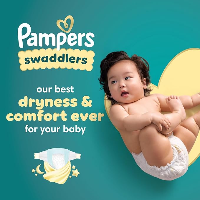 Pampers Swaddlers Diapers, Size 6 (23-44 lbs), 50 Count, Absorbent, Keeps Baby Dry and Comfortable, Skin Safe Disposable Baby Diaper (Packaging May Vary)