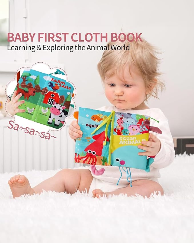 dearlomum Baby Play Mat Baby Gym,Funny Play Piano Tummy Time Baby Activity Mat with 5 Infant Sensory Baby Toys & 2 Baby Book Toys, Boy & Girl Gifts for Newborn 0 to 3 6 9 12 Months(Pink), Medium