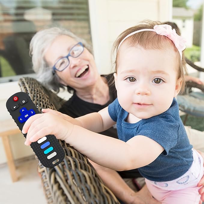 2Pcs Silicone Teething Toys, TV Remote Control Shape Teethers for Babies Teething Toys, Silicone TV Remote Teether BPA Free/Dishwasher/Refrigerator Safe
