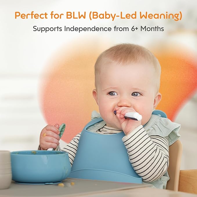 NumNum Baby Spoons Set, Baby Essentials Pre-Spoon GOOtensils for 6+ Months, First Stage Self-Feeding Spoons for Baby Led Weaning (BLW), Silicone Toddler Utensils, BPA-Free, 3 Pack Little Rainbow