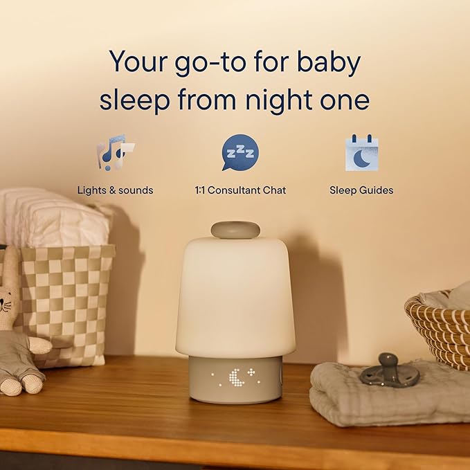 Hatch Baby Sound Machine, Night Light | Hatch Baby Model | Sleep Support | Registry Essential, Routine Builder, Time-to-Rise Alarm Clock, White Noise, Nursery Stories, Toddler Kids (Wi-Fi), Greige
