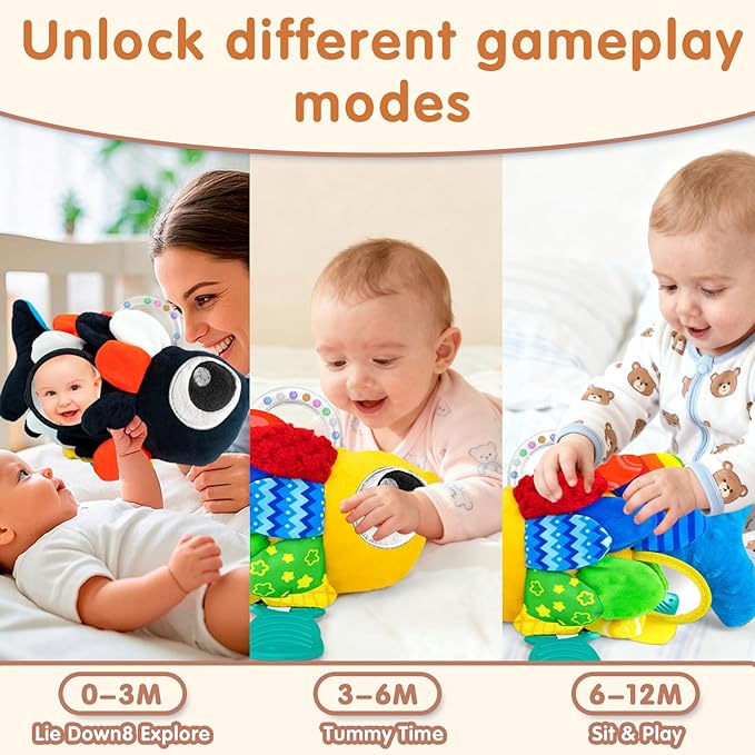 weirtoya Baby Rattles Teething Toys 3-6 Month, Baby Toys for 0-6 Months Infant Toy Sensory Toys with Beads Grasping Shaker, Tummy Time Toys for 0-3 Months, 3-6, 6-12 Months