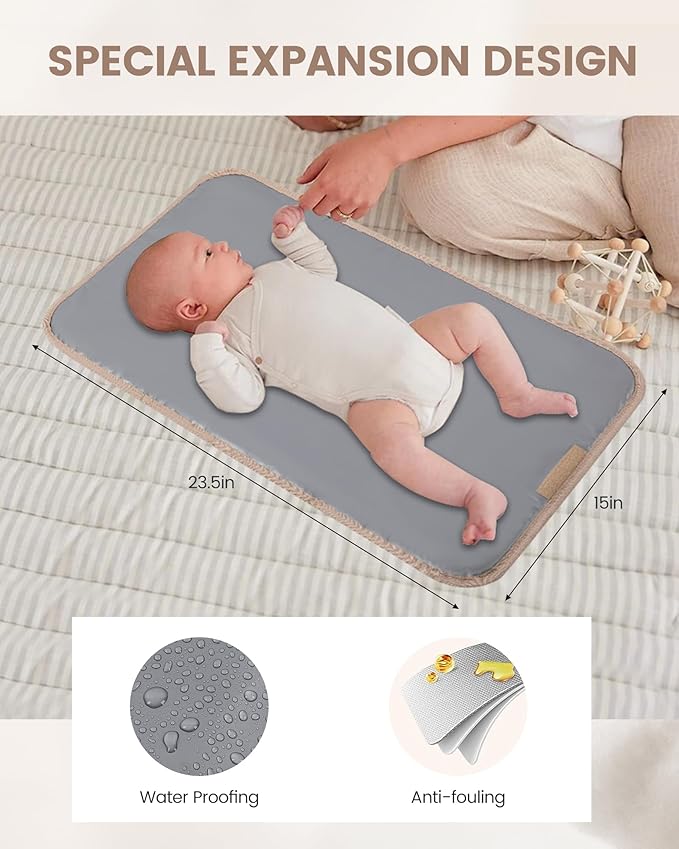 LOVEVOOK Diaper Bag Tote, 15.6inch Puffer Baby Diaper Bag Waterproof Travel Diaper Tote with Changing Pad Pacifier Case