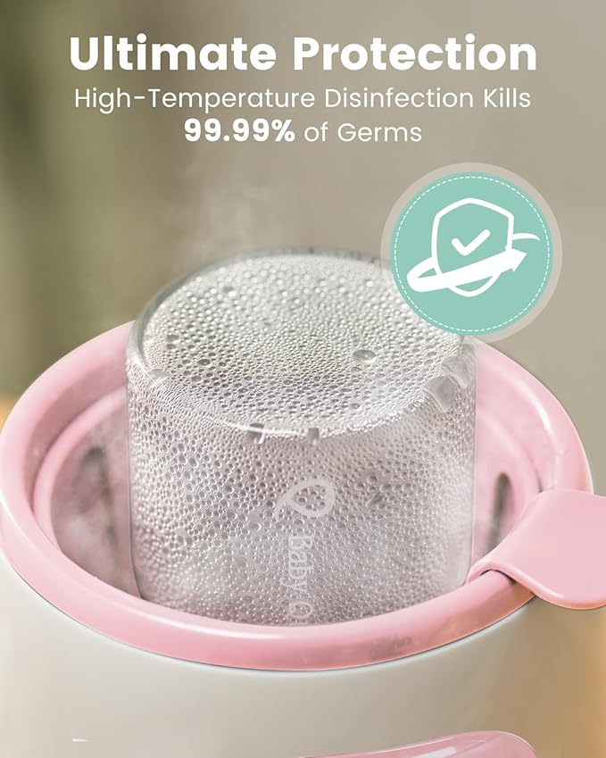 Grownsy Bottle Warmer, Fast Baby Bottle Warmer for All Bottles, Milk Warmer for Breastmilk or Formula, Smart Temperature Control and Automatic Shut-Off- Pink