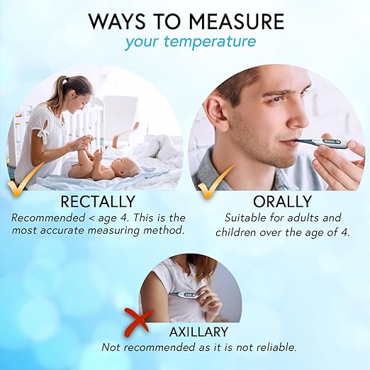 iProven Oral Thermometer, Measures in 10 seconds with flexible tip and fever alarm, Digital Medical Thermometer for adults, kids and toddlers - DTR-1221A