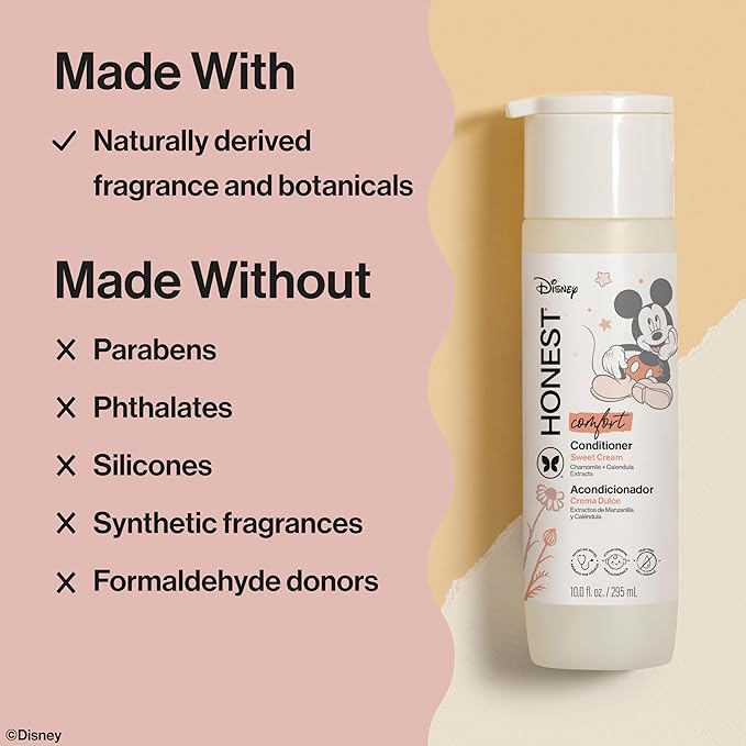 The Honest Company 2-in-1 Cleansing Shampoo Body Wash, Gentle Enough for Baby Dermatologist Tested Tear-free Hypoallergenic Disney’s Mickey Mouse Comfort Sweet Cream 10 fl oz