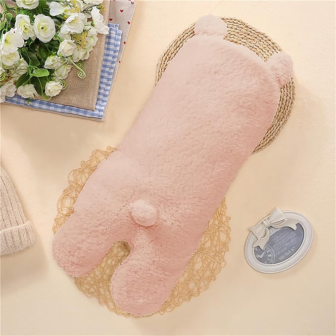 Nunibum Baby Swaddle Blanket Boys Girls Cute Bear Plush Essential Receiving Blanket Ultra-Soft Newborn Registry Sleeping Wraps for Infant 0-6 Months - Pink