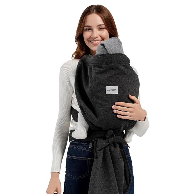 Baby Carrier, Baby Wearing Carrier, Hands Free Toddler Wearing, Adjustable Baby Wraps Carrier Newborn to Toddler(7-40lbs), One Size Fits All, Kangaroo Infant Carriers, Grey