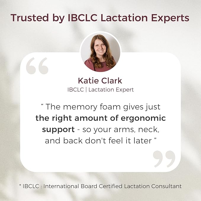 Momcozy Innovative Safety Guard Nursing Pillow - Firm & Springy Memory Foam - Stable, Ergonomic Support & Comfort - Wider Breastfeeding Cushion, Adjustable, Removable Cover, Baby Safety Certified