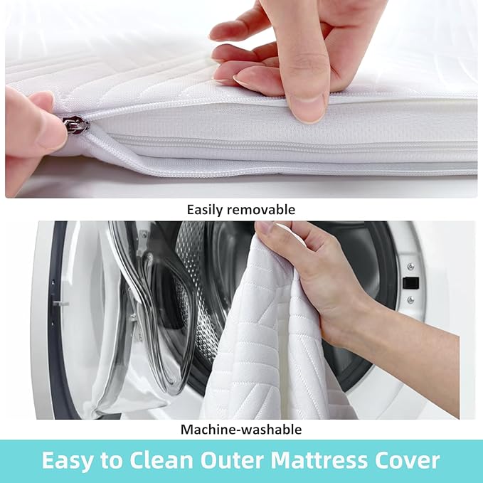 Waterproof Pack and Play Mattress Pad 38" x 26", Playard Mattress for Pack and Play, Pack N Play Mattress Topper with Washable Cover - Firm Support and Comfort Foam