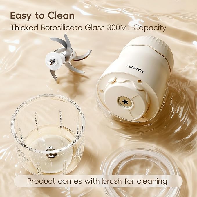 Baby Food Maker, Small Baby Food Processor Set, Fruit, Vegatable, Meat, 10oz Baby Food Maker & Puree Blender with Baby Containers, Food Freezer Tray, Silicone Spoons, Spatula