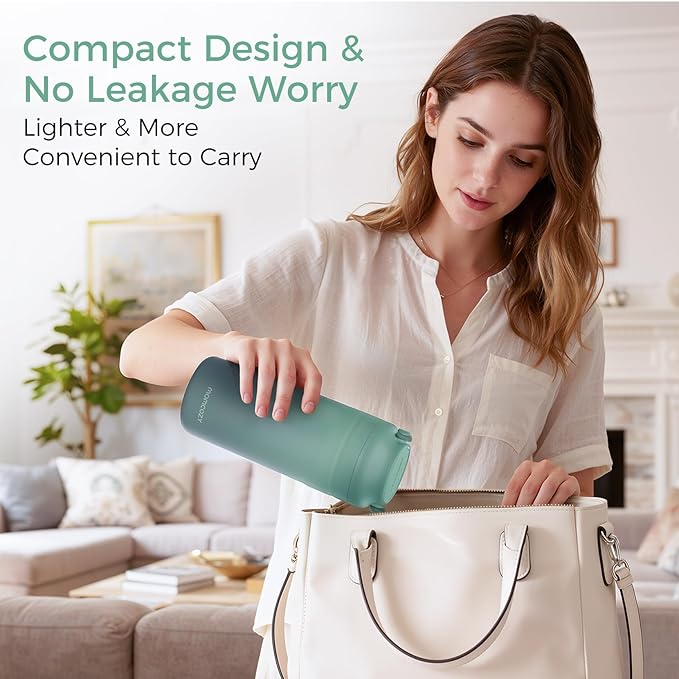 Momcozy Portable Breast Milk Cooler for Travel, 24H Ice-Free Cooling Breastmilk Storage Bottles Container, 12oz Leak Proof Outdoor Small Freezer, Baby Breastfeeding Essential Gift for New Moms