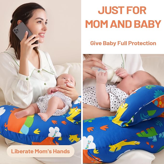 AMASKY Nursing Pillow for Breastfeeding, Breastfeeding Pillows for More Support for Mom and Baby, Machine Washable, Navy Blue, Pallet of Product