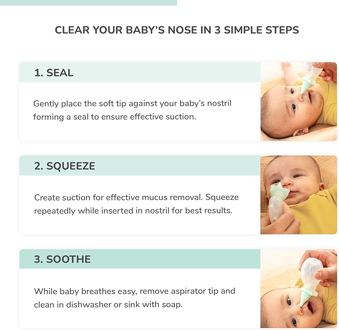 Dr. Rose's Nasal Aspirator for Baby | Pediatrician Patented Dual-Suction Nose Cleaner for Baby (Pack of 1, 1, Count)