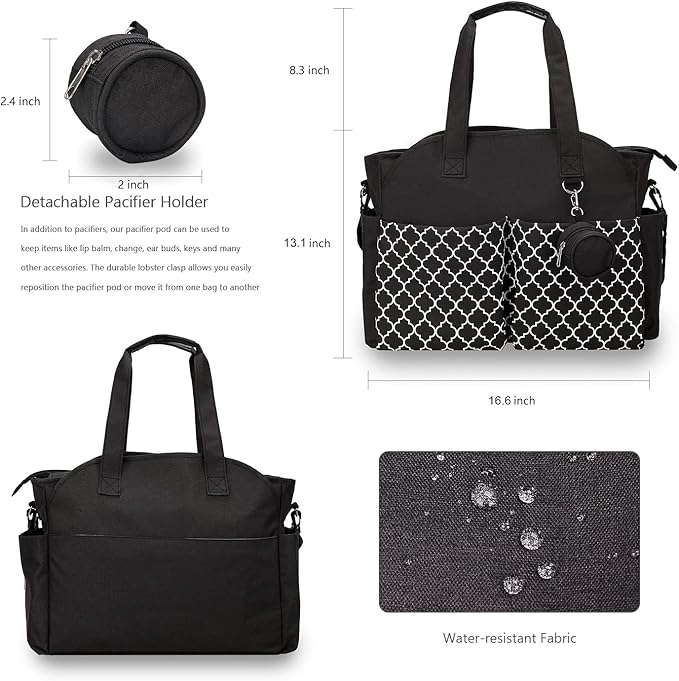 Diaper Bag Tote Large Multi-Function Baby Changing Bag for Mom with Changing Station Travel Nappy Bag for Women